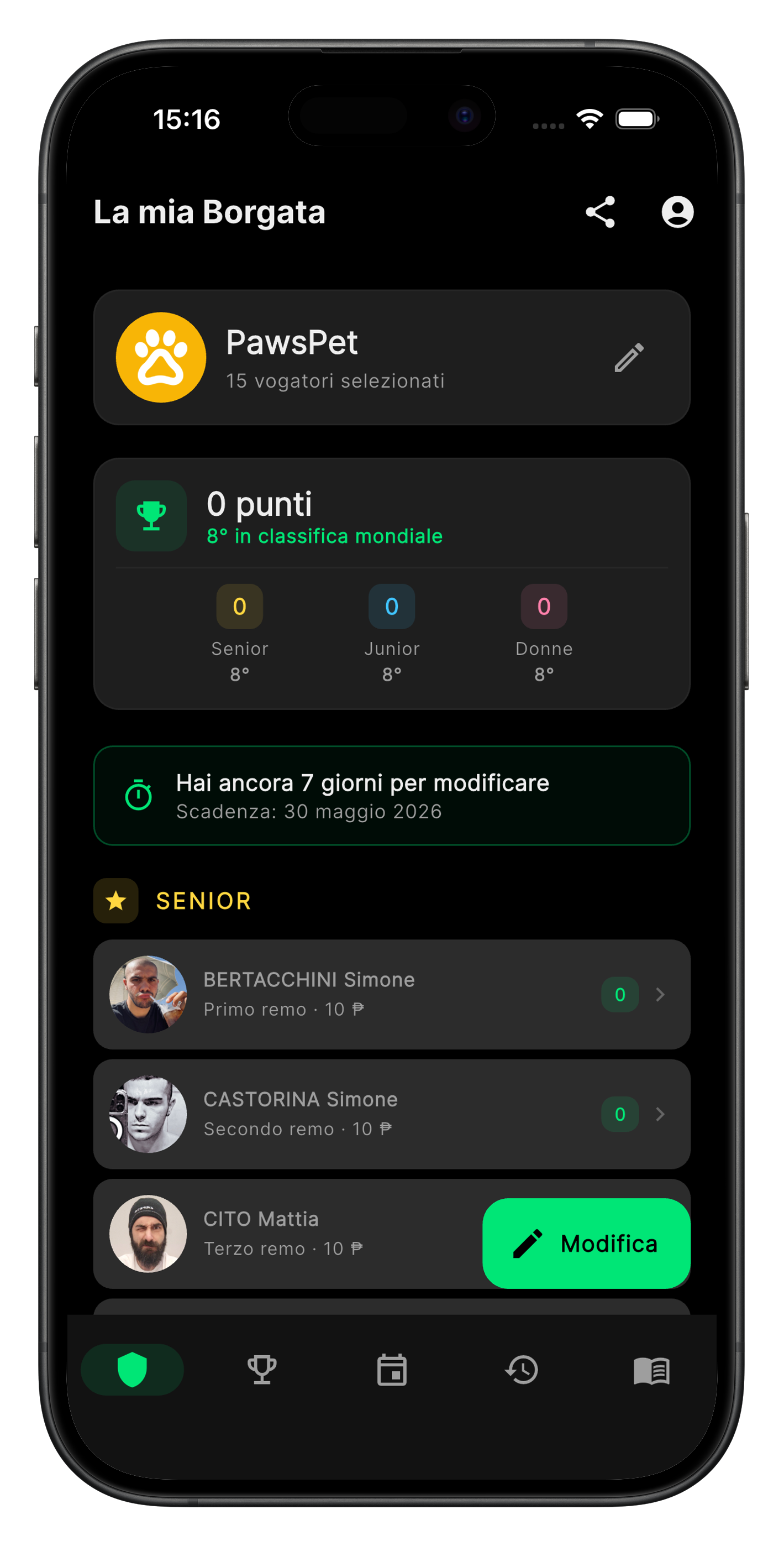 Schermata reale della borgata FantaPalio